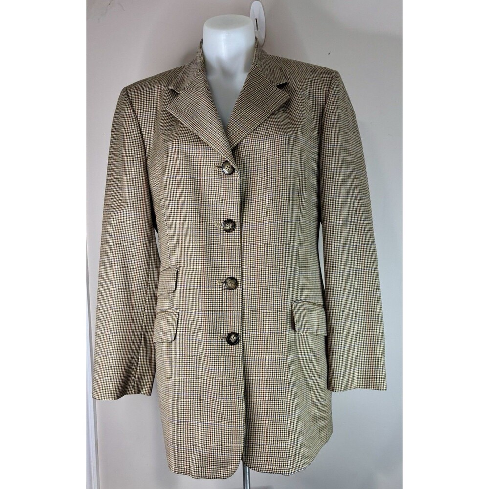 Brooks Brothers Vintage Women Houndstooth Wool Blazer 14 Classy Old Money Preppy